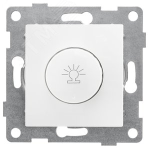 Bravo диммер, 500 W, с накладкой и воротком, скрытая установка.  белый.