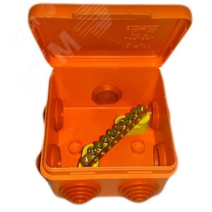 Коробка уравнивания потенциалов 80х80х55, IP54, ОП, оранжевый, негорючая, ПВ-0