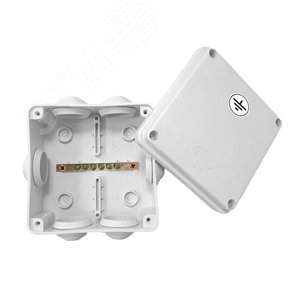 Коробка уравнивания потенциалов 100?100?50, крышка на винтах, IP55, ОП, серый