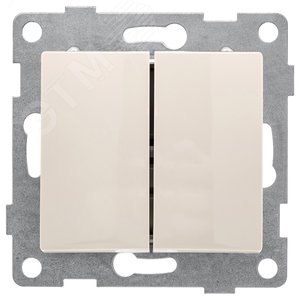 GUSI Bravo механизм выключателя 2кл., скрытая  установка,  10А, 250В. Цвет: бежевый.