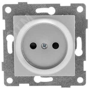 GUSI Ugra механизм розетки 1-ой б/з с з/ш,  скрытая  установка, 16А, 250В. Цвет серебро.
