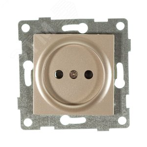 Ugra Розетка одинарная, без бокового заземляющего контакта, с защитой от проникновения, скрытая установка, 16А, 250В.  шампань