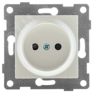 Ugra Розетка одинарная, без бокового заземляющего контакта. с защитой от проникновения, скрытая установка, 16А, 250В.  жемчуг