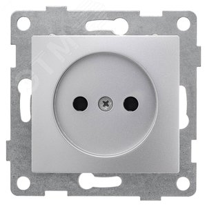 GUSI Bravo механизм розетки 1-ой б/з с з/ш,  скрытая  установка, 16А, 250В. Цвет серебро.