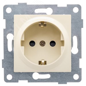 GUSI Ugra механизм розетки 1-ой с/з с з/ш,  скрытая  установка, 16А, 250В. Цвет бежевый.
