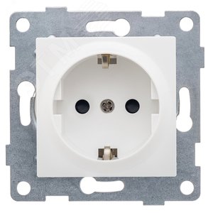 GUSI Ugra механизм розетки 1-ой с/з с з/ш,  скрытая  установка, 16А, 250В. Цвет белый.