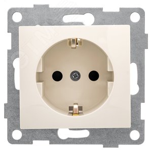 GUSI Bravo механизм розетки 1-ой с/з с з/ш,  скрытая  установка, 16А, 250В. Цвет бежевый.