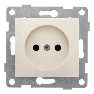 GUSI Bravo механизм розетки 1-ой б/з с з/ш,  скрытая  установка, 16А, 250В. Цвет бежевый.