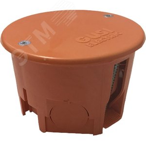 Коробка распределительная круглая 68х45 для полых стен, IP20, СП, оранжевый, негорючая, ПВ-0