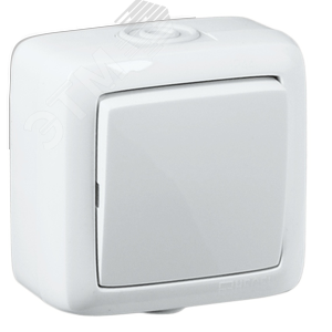 Выключатель одноклавишный наружный белый IP44 10А