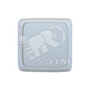 Переключатель одноклавишный наружный с изоляционной пластиной с индикацией белый 16А