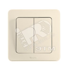 Выключатель двухклавишный скрытый слоновая кость 10А