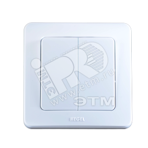 Выключатель двухклавишный скрытый белый 10А