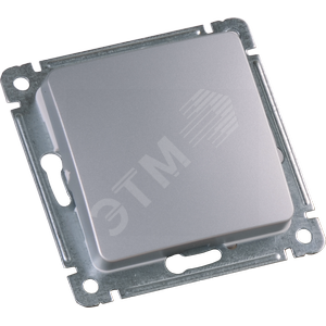 Выключатель одноклавишный, скрытой установки, в рамку, серебро