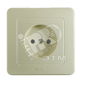 Розетка скрытая со шторками слоновая кость