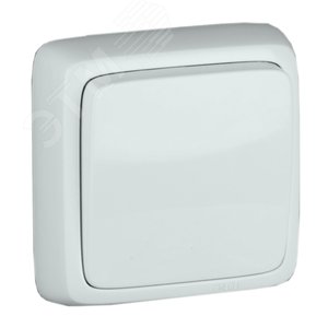 Выключатель одноклавишный наружный с изоляционной пластиной белый 10А