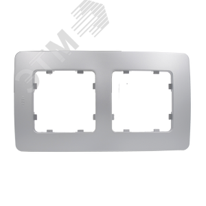 Рамка двухместная, скрытой установки, цвет серебро