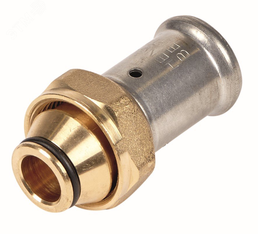 Пресс соединение с накидной гайкой 16х3/4' под евроконус, латунь