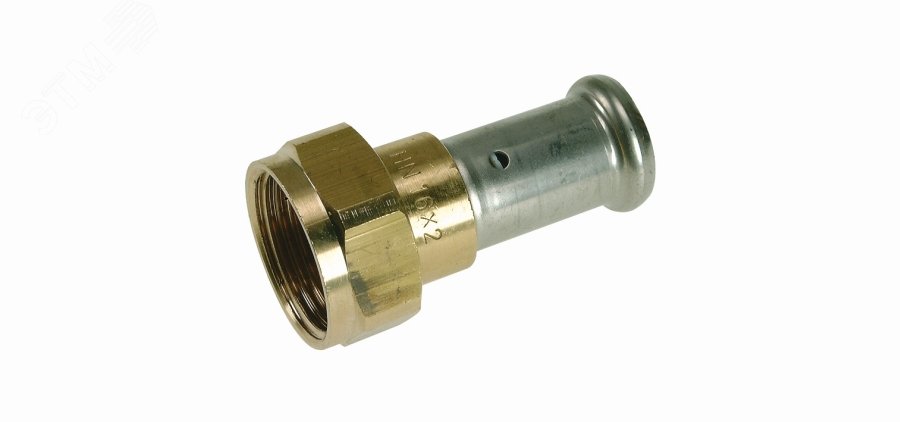 Муфта накидная гайка, плоское уплотнение, латунь пресс, 16x3/4