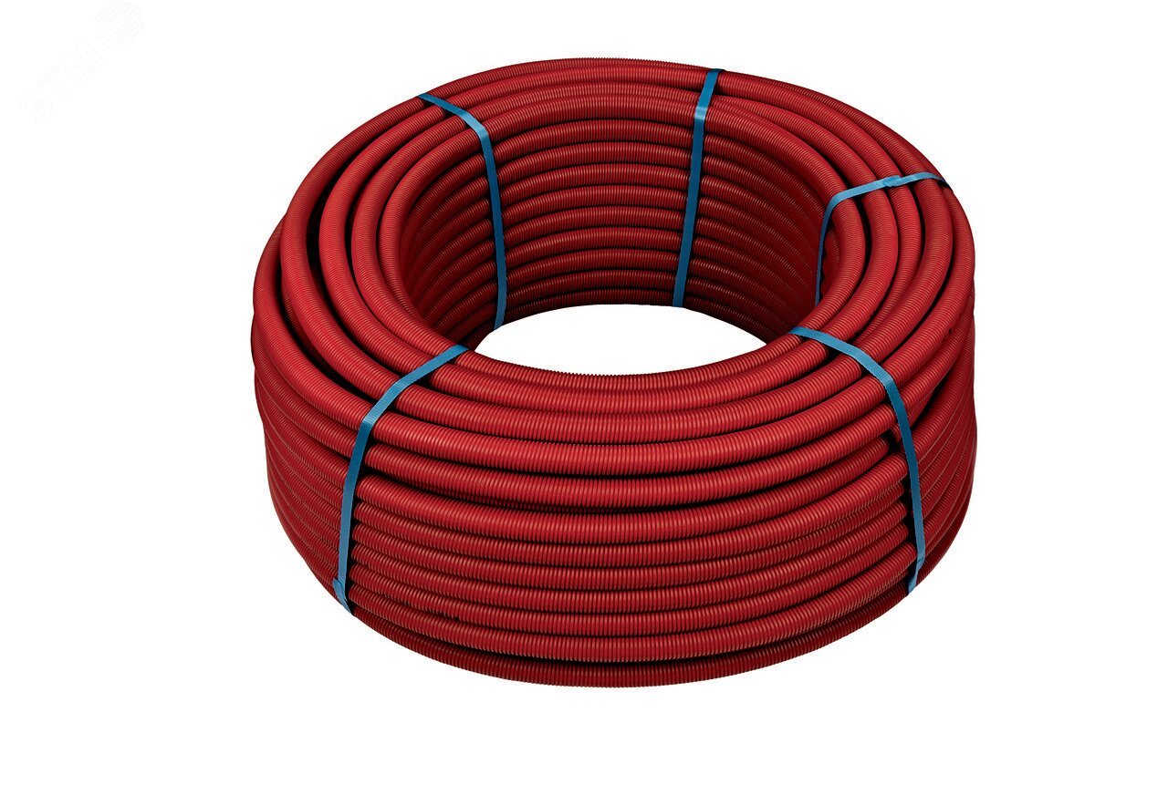 Труба гофрированная 34 красная, для трубы 25, бухта 50м