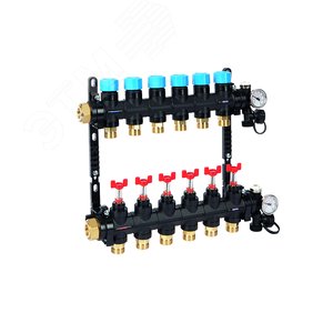 Композитная коллекторная группа с расходомером (0-3л) и термометром, 1 - 11 x 3/4EK