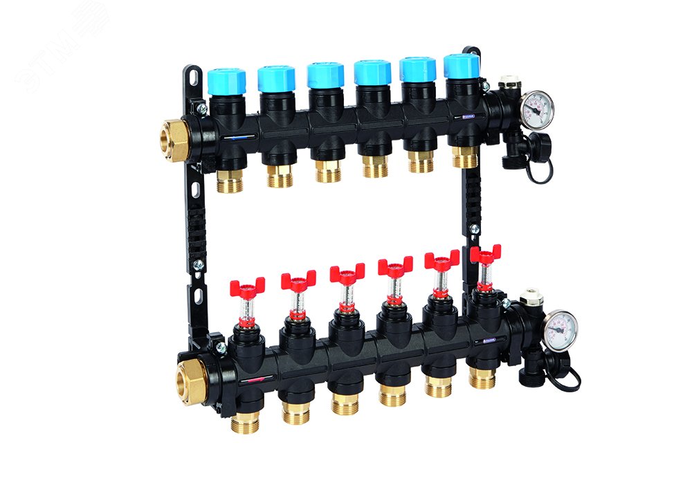 Композитная коллекторная группа с расходомером (0-3л) и термометром, 1 - 11 x 3/4EK
