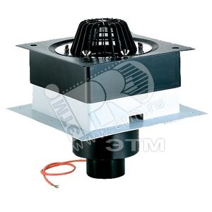 Воронка кровельная 63.1 с теплоизоляцией и листоуловителем с обжимным фланцем из нержавеющей стали и с возможностью изменения монтажного короба с элек