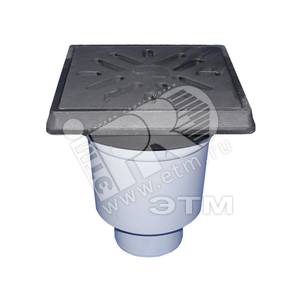 Трап вертикальный 606.1/1 с чугунной решеткой и незамерзающим затвором Q=4.2л/с, максимальная нагрузка 12.5 т. DN110