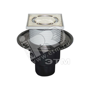 Трап вертикальный 310N.2 с решеткой в подрамнике 123х123мм с незамерзающим запахозапирающим устройством DN 50/75/110