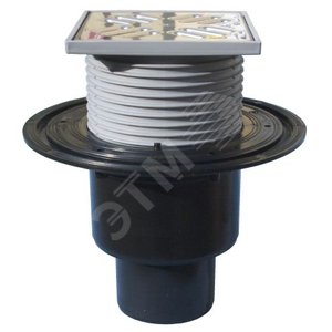 Трап вертикальный 310N с решеткой из нержавеющейстали 123х123 мм и надставным элементом Klik-Klak