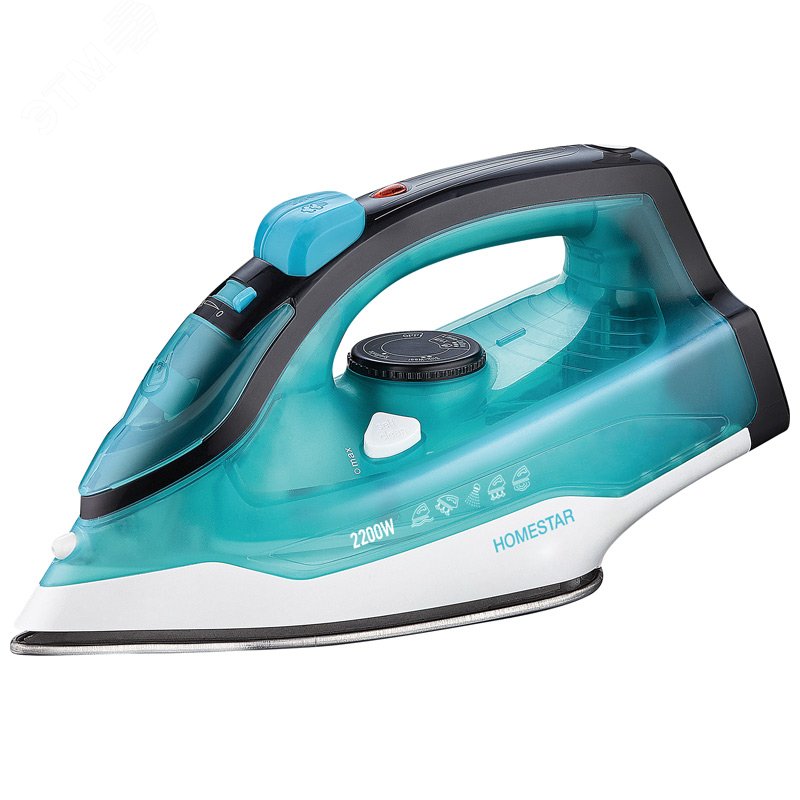 Утюг HS-4011 на 2200 Вт, подошва - нержавеющая сталь, цвет бирюзовый