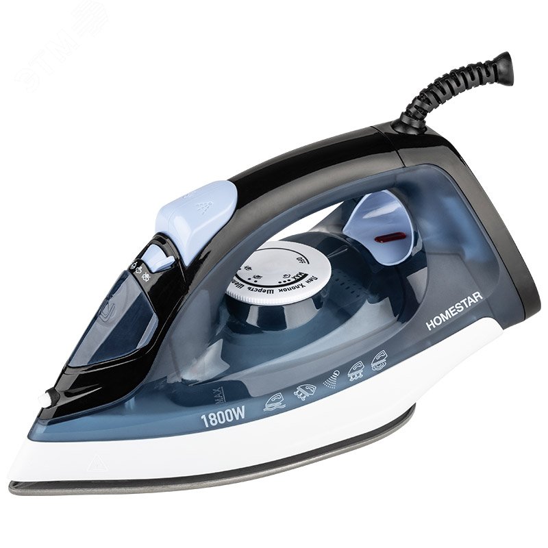 Утюг HS-4012 на 1800 Вт, подошва - керамическая, цвет синий