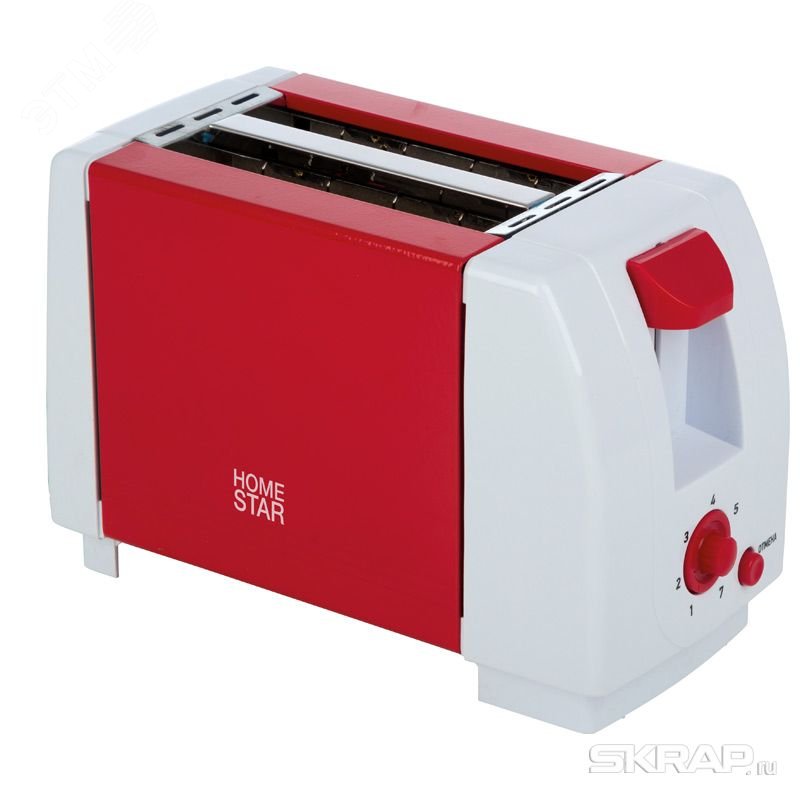 Тостер HS-2002 на 750 Вт, цвет коралловый