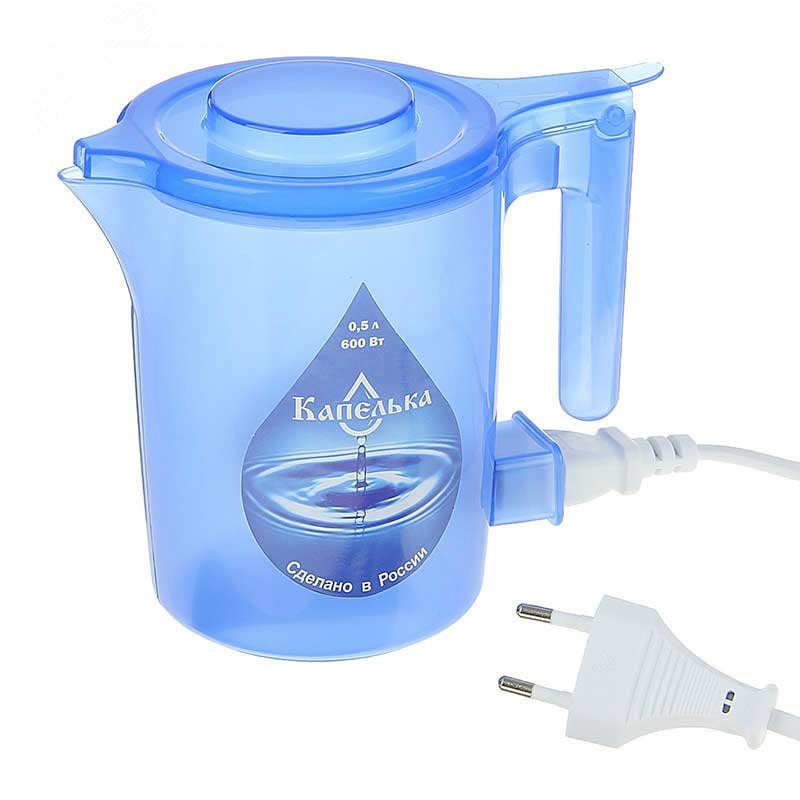 Чайник электрический ''Капелька'', 0.5л на 600 Вт, цвет синий