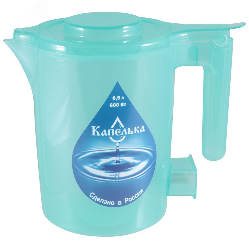 Чайник электрический ''Капелька'', 0.5л на 600 Вт, цвет зеленый