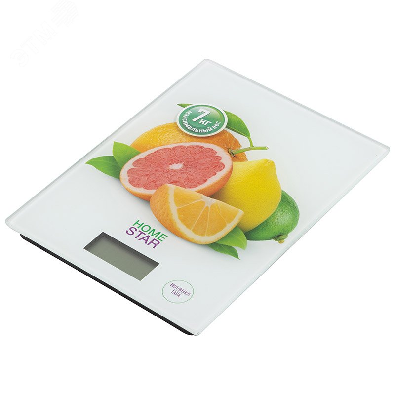 Весы кухонные электронные HS-3008 до 7 кг, рисунок ''Цитрусы''