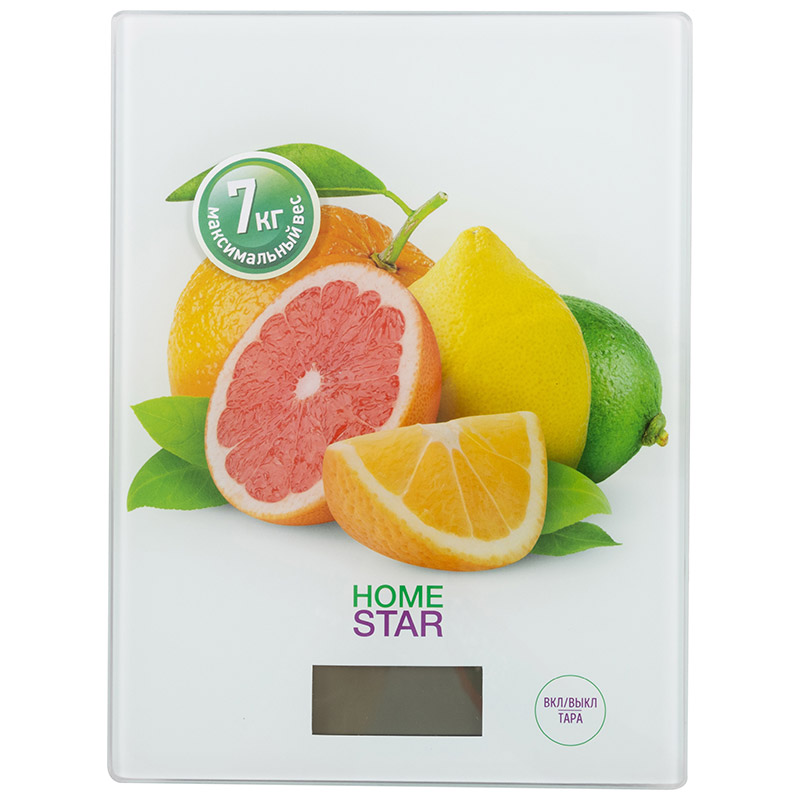 Весы кухонные электронные HS-3008 до 7 кг, рисунок ''Цитрусы''