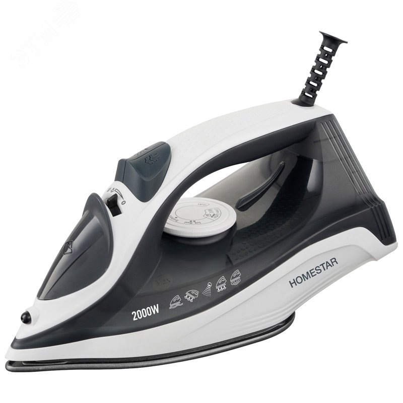 Утюг HS-4009 на 2200 Вт, подошва - керамическая, цвет бело-черный