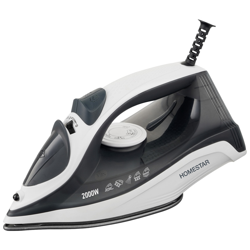 Утюг HS-4009 на 2200 Вт, подошва - керамическая, цвет бело-черный
