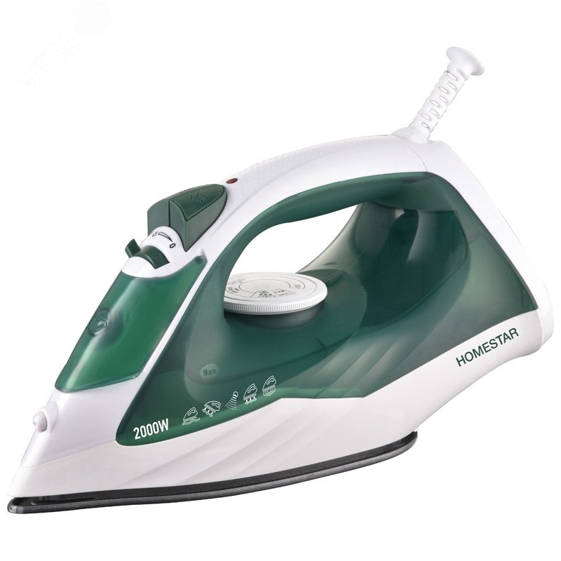 Утюг HS-4008 на 2200 Вт, подошва - тефлоновая, цвет бело-зеленый