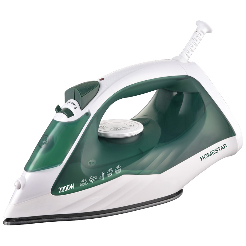 Утюг HS-4008 на 2200 Вт, подошва - тефлоновая, цвет бело-зеленый