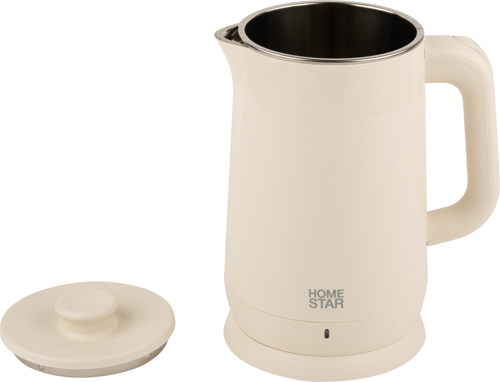 Чайник электрический HS-на 1006 на 1,8 л, цвет бежевый, двойной корпус