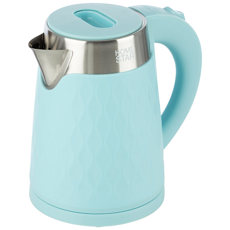 Чайник HS-1021 на 1.7 л, двойной корпус, цвет голубой