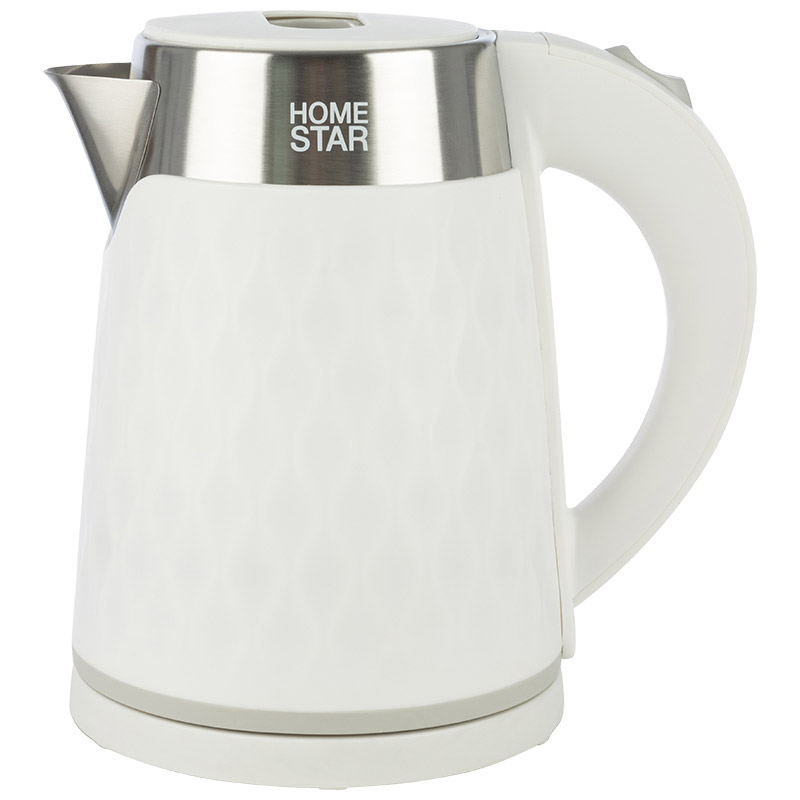 Чайник HS-1021 на 1.7 л, двойной корпус, цвет белый