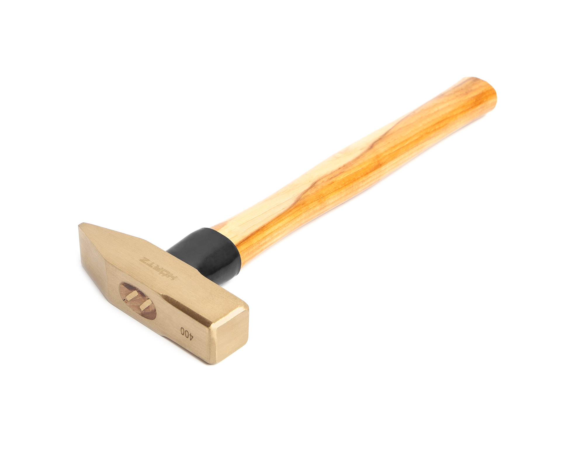 Молоток слесарный 0.4 квадратный боек сплав AlCu искробезопасный с деревянной рукояткой HORTZ