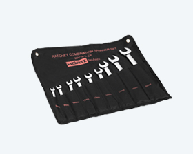 Набор ключей комбинированных трещоточных 9 шт. (8-22) хромирование HORTZ