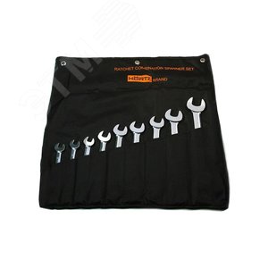 Набор ключей комбинированных трещоточных 9 шт. (8-22) хромирование HORTZ