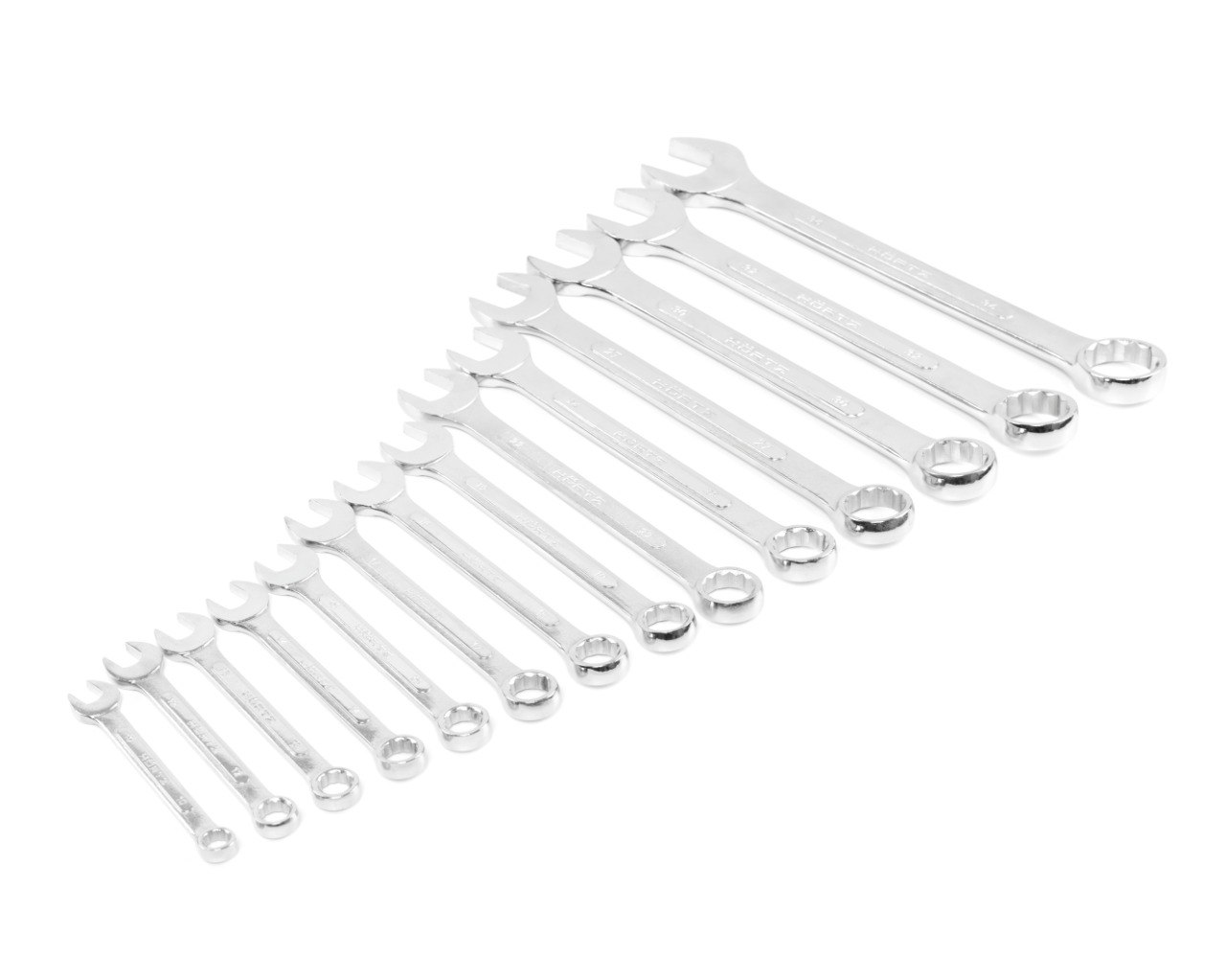Набор ключей гаечных комбинированных 14 шт. (10-36)хромирование HORTZ