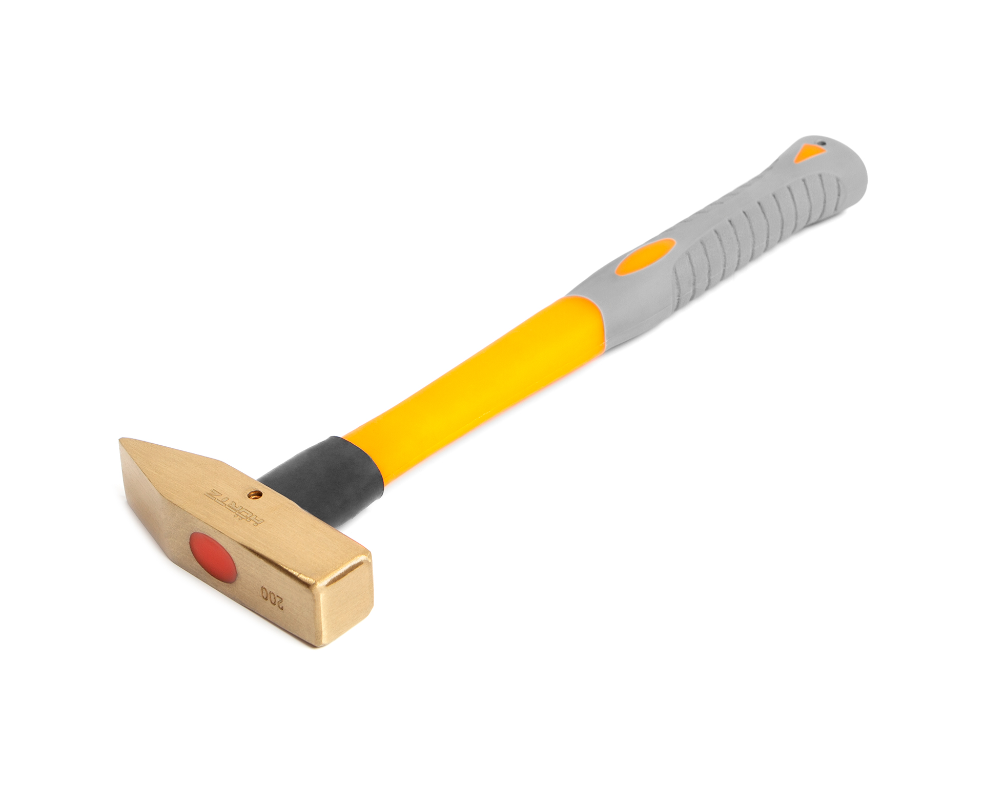 Молоток слесарный 0.2 квадратный боек сплав AlCu искробезопасный с фиберглассовой рукояткой HORTZ