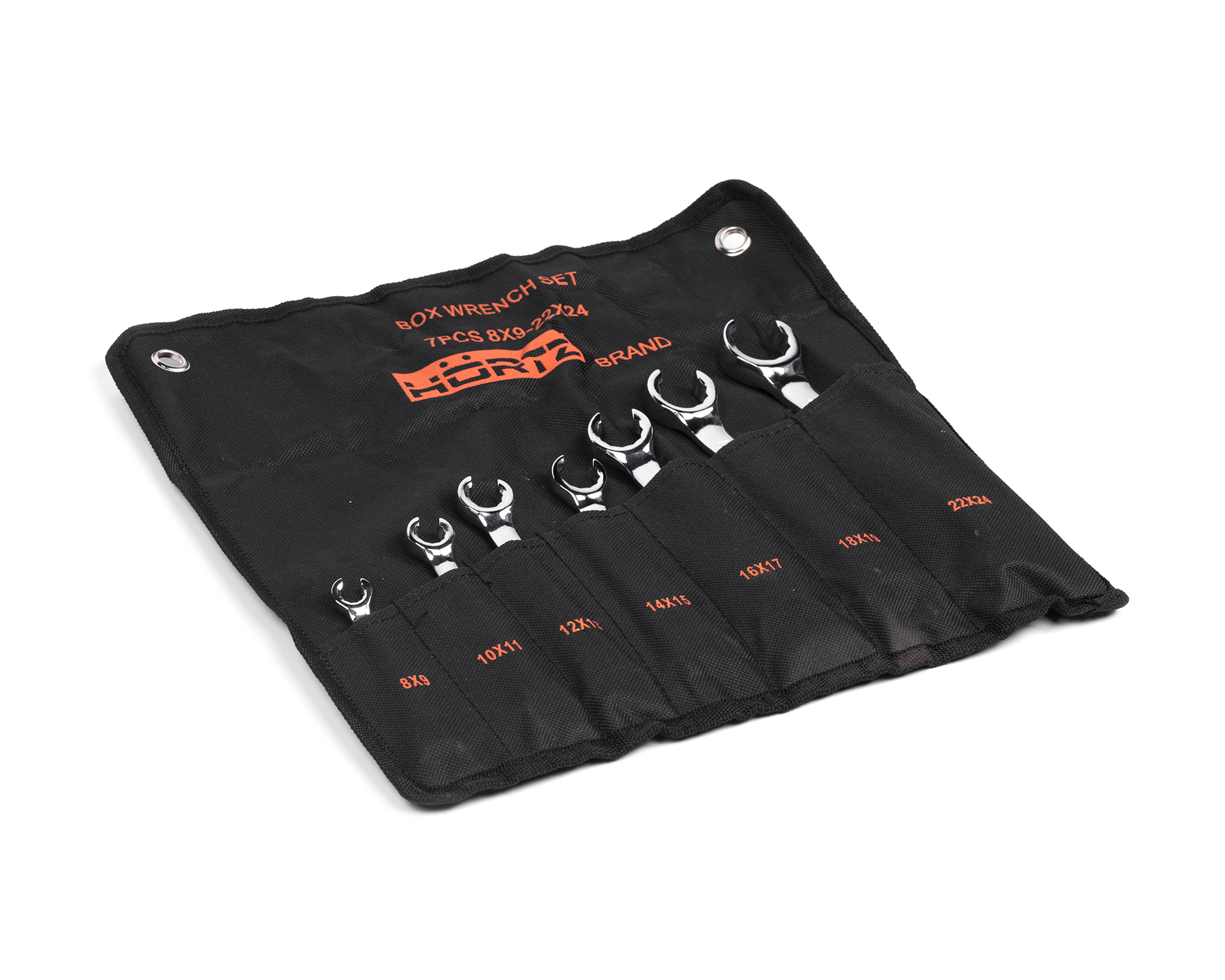 Набор ключей накидных разрезных двусторонних 7 (8-24) хром HORTZ